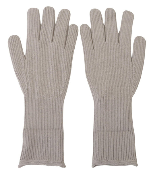 Dolce & Gabbana Light Gray Cashmere Hands Mitten Mens Gloves